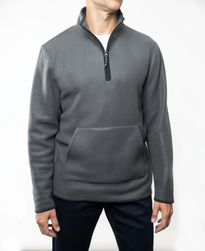 Translation missing: en.Lazer Men's Polar Fleece Quarter Zip Sweatshirt in Gray-Medium