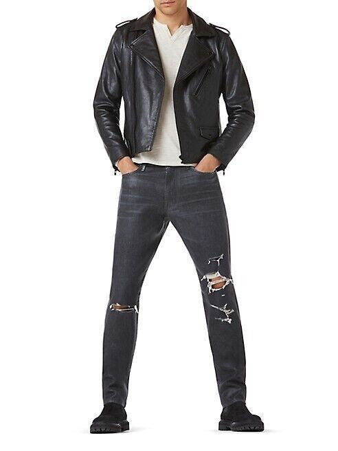Translation missing: en.Joe's Jeans Men's The Dean Slim &amp; Tapered Coated  Destroyed Jeans in Heist-38/34