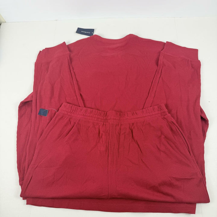 Translation missing: en.Club Room Men's Waffle Long-Sleeve T-Shirt &amp; Pajama Pant Set Jester Red-Medium