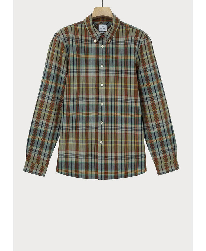 Translation missing: en.Ps Paul Smith Men's Plaid Regular Fit Button Down Shirt Multicolor-Size Small