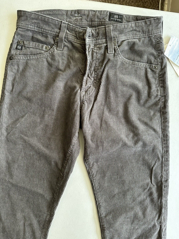 Translation missing: en.AG Tellis Men's Modern Slim Fit Corduroy Jeans in Dark Rock Grey-28/34