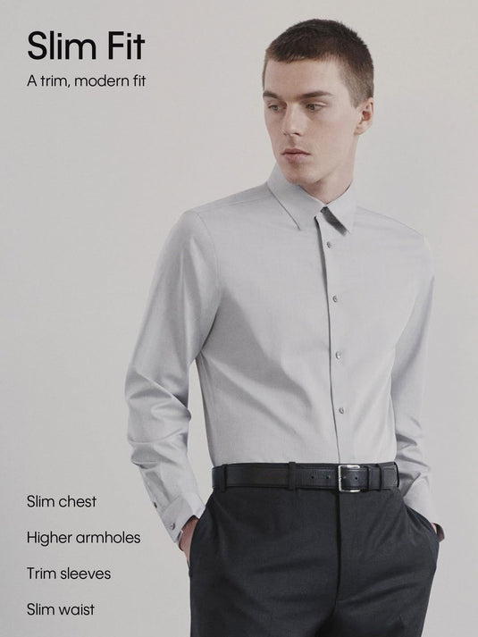 Translation missing: en.Calvin Klein Men's Dress Shirt Slim Fit Refined Cotton Stretch Blue-15 34/35