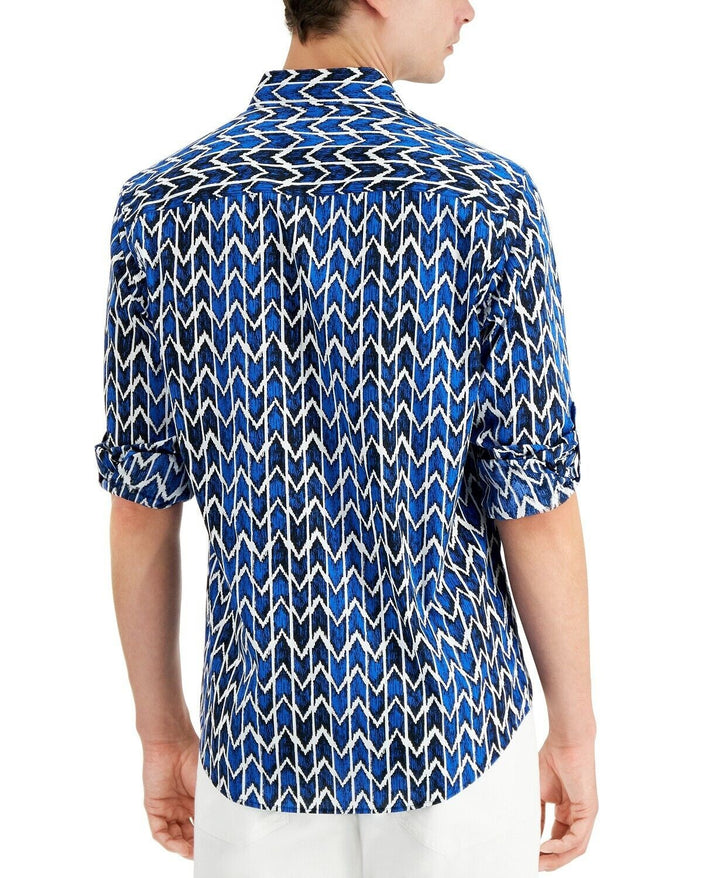 Translation missing: en.Alfani Men's Mason Wavelength All Cotton Shirt Hyper Blue-Size Small