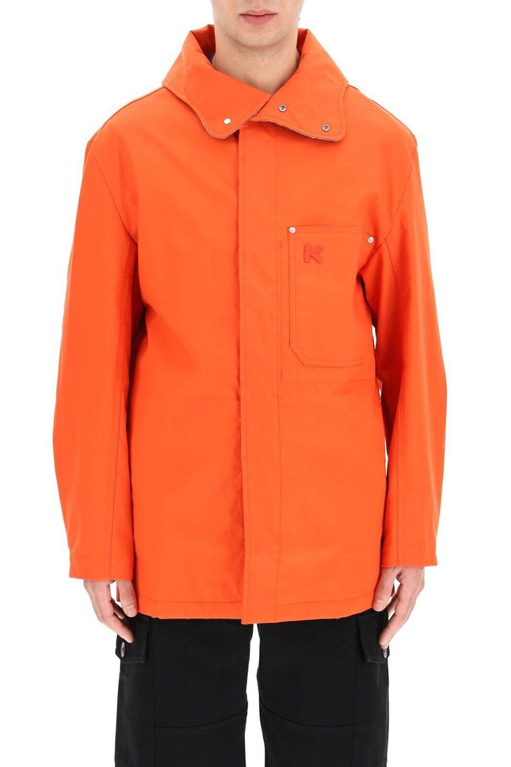 Translation missing: en.Kenzo Men's Mid Length Poppy Coat in Poppy Orange-Medium