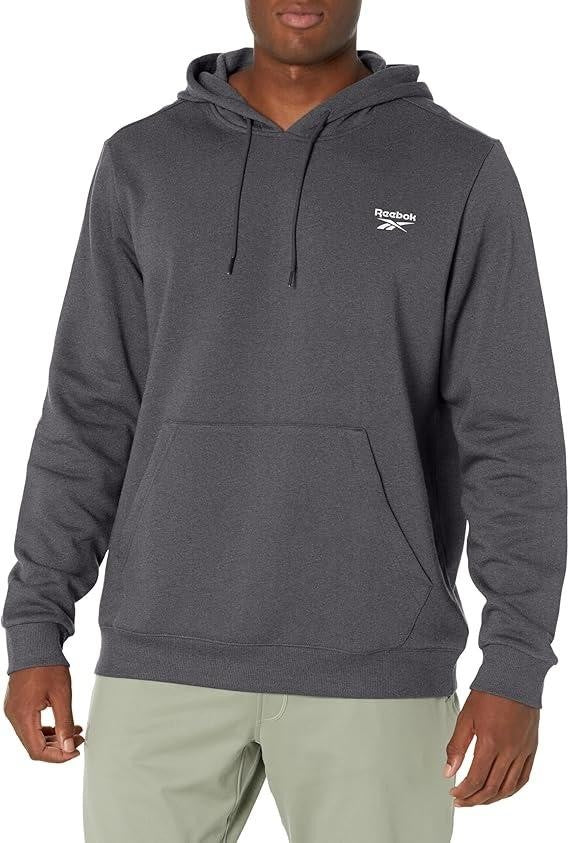 Translation missing: en.Reebok Identity Hoodie Dark Grey Heather Size Small Fleece Logo Mens Reg Fit