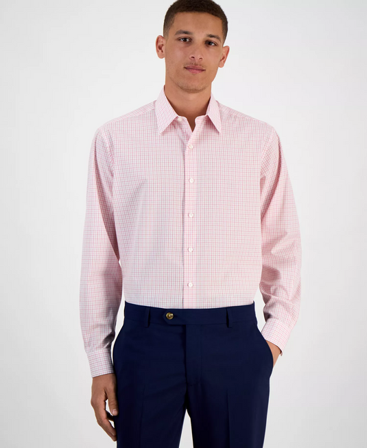 Translation missing: en.Club Room Men'sReg Fit Micro Check Dress Shirt White Iland Sunset-L16-16.5 34/35