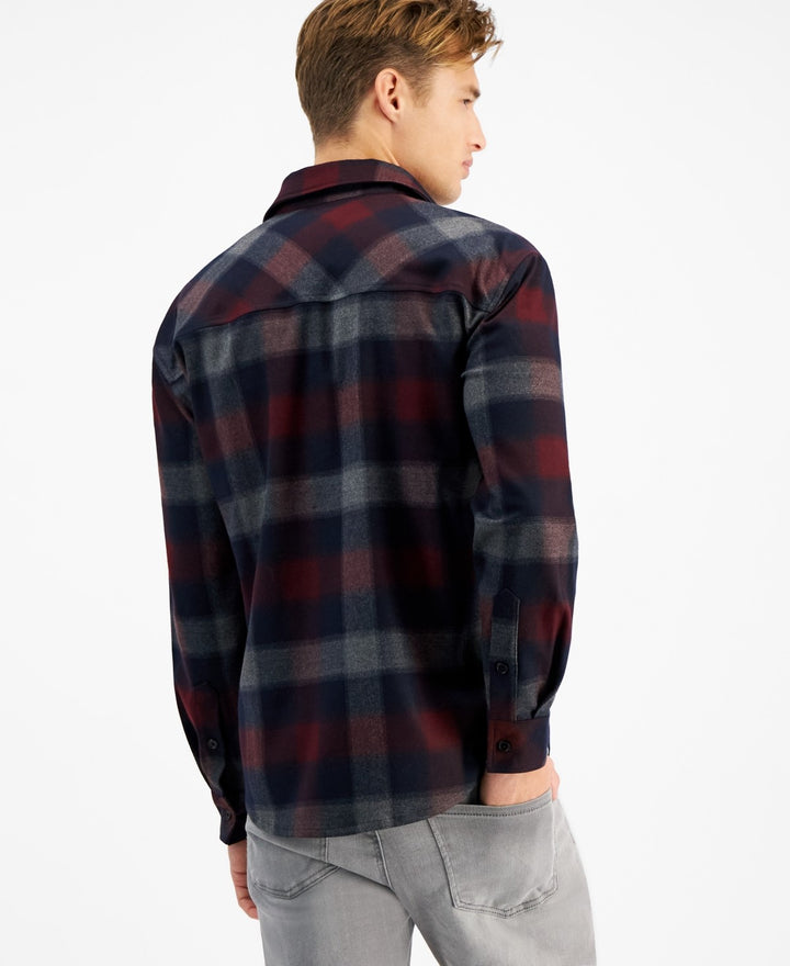 Translation missing: en.CRWTH Men's Canyon Plaid Flannel Shirt - Burgundy-Small