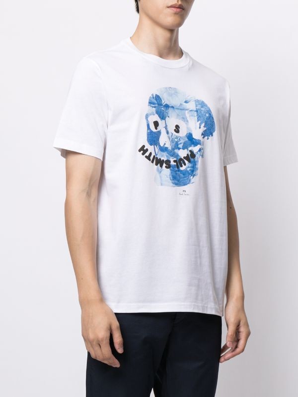 Translation missing: en.PS Paul Smith Men's Regular Fit Skeleton Skull T-Shirt in White-Size Large