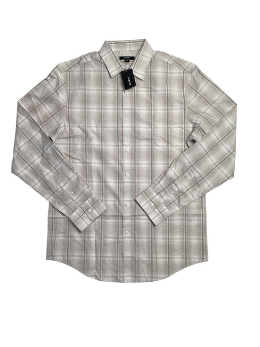 Translation missing: en.Alfani Men's Plaid Print Long-Sleeve Button-Up Shirt London Plane - 2XL