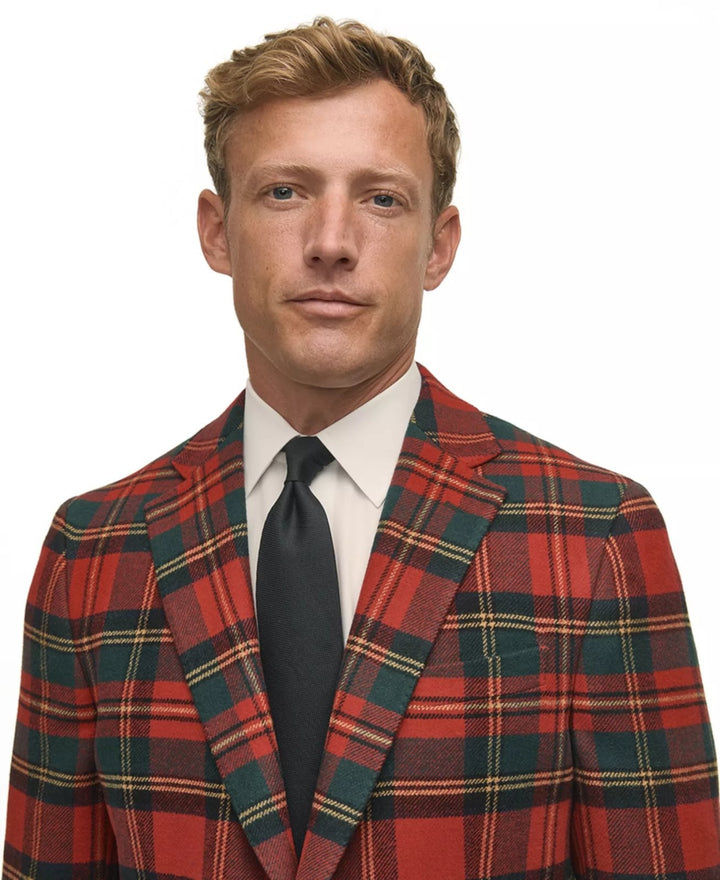 Translation missing: en.B by Brooks Brothers Men's Classic-Fit Wool-Blend Plaid Sport Coat Red Multi-40S