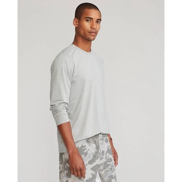 Translation missing: en.RLX Ralph Lauren Mens RLX Golf Stretch Mesh Long Sleeve Tee Grey Heather-XL