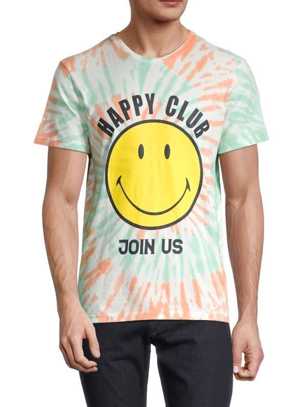 Translation missing: en.Eleven Paris Men's Graphic Tie-Dye T-Shirt in Green/Orange Tie Dye-Size Medium