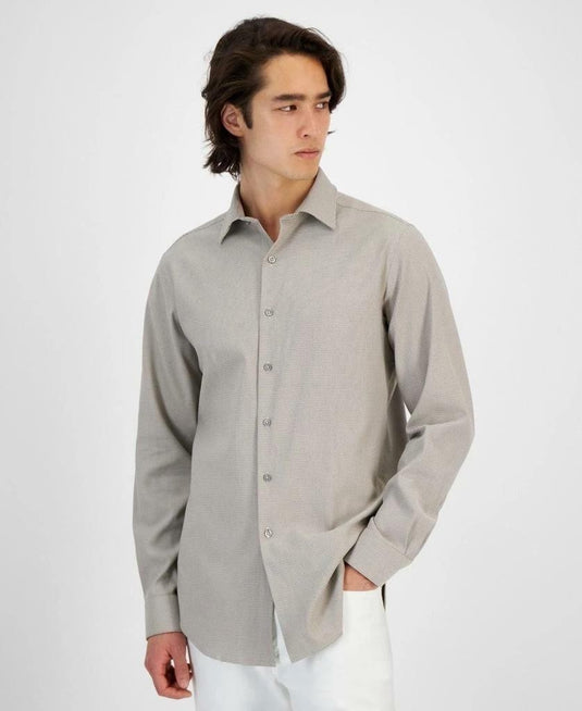 Translation missing: en.Alfani Alfatech Men's Slim-Fit Trutemp Dobby Dress Shirt Tan-15-15.5 34/35
