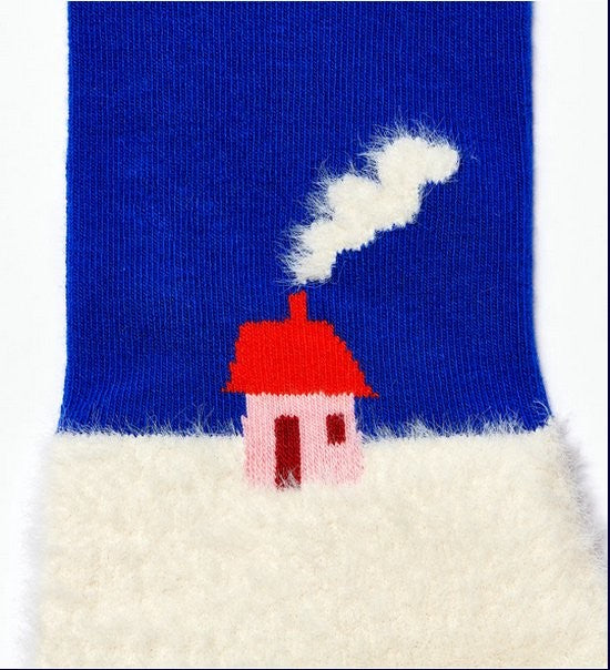 Translation missing: en.Happy Socks Comfy Welcome Home Crew Socks Blue White-M8-12 Women10-12.5