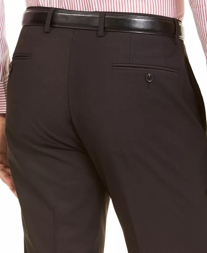 Translation missing: en.Ralph Lauren Norton Mens UltraFlex Houndstooth Dress Pants Burgundy-Black 34/32