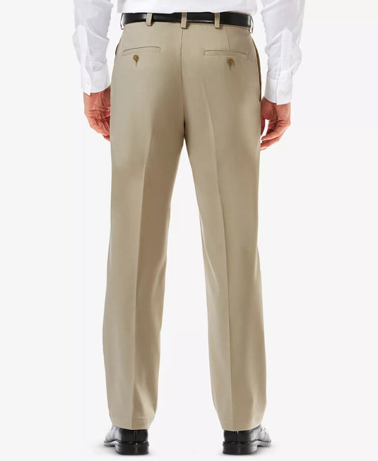 Translation missing: en.Haggar Men's Cool 18 Pro Reg-Fit 4-Way Stretch Moisture-Wick Pants Khaki-36x32