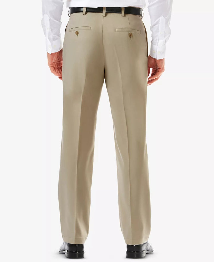 Translation missing: en.Haggar Men's Cool 18 Pro Reg-Fit 4-Way Stretch Moisture-Wick Pants Khaki-36x32