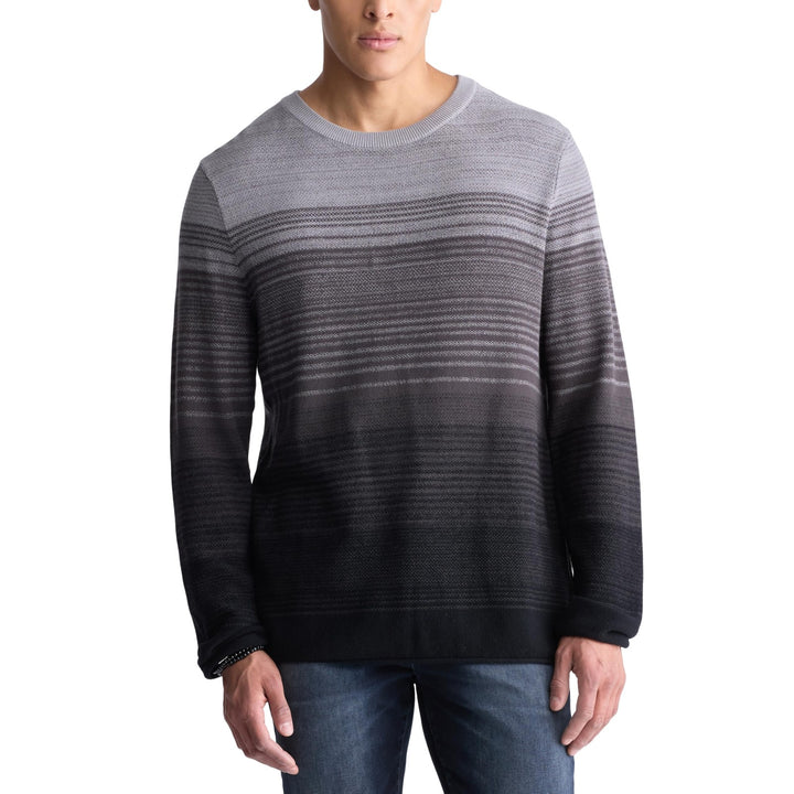 Translation missing: en.Buffalo David Men's Waldy Gradient Striped Knit Pullover Sweater Charcoal-Medium