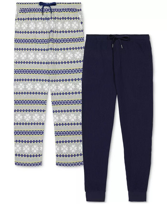 Translation missing: en.Gap Mens 2Pk. Waffle-Knit Jogger-Leg Pajama Pants Navy &amp; Fair Isle Grey-Small