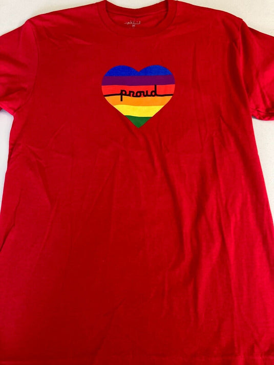 Translation missing: en.The Phluid Project Rainbow Heart Graphic T-Shirt in Red-Small