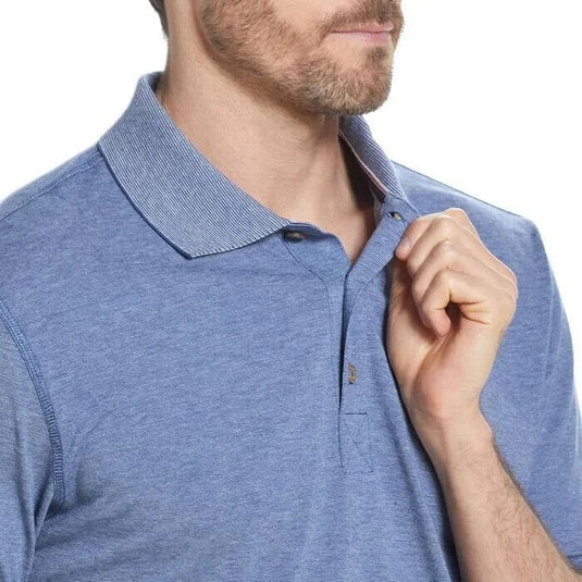 Translation missing: en.Weatherproof Men's Short Sleeves Micro Stripe Knit Polo Shirt Navy Peony-2XL