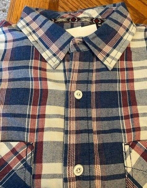 Translation missing: en.Weatherproof Vintage Men's Burnout Flannel Shirt Patriot Blue-Size Small