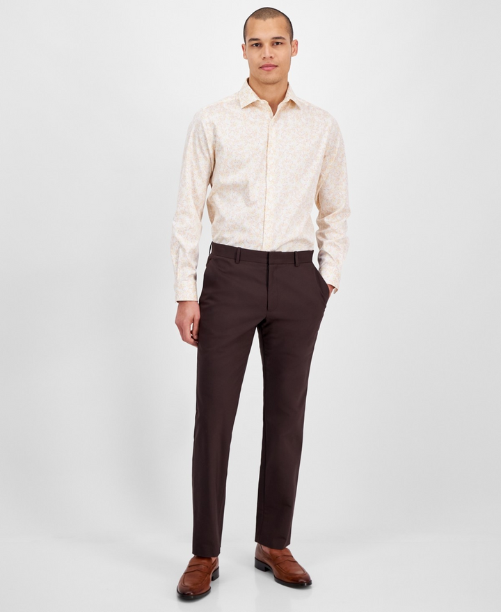 Translation missing: en.Bar III Dress Shirt 15-15.5 34/35 Peach Mult Men's Slim Fit Boboli Floral Print