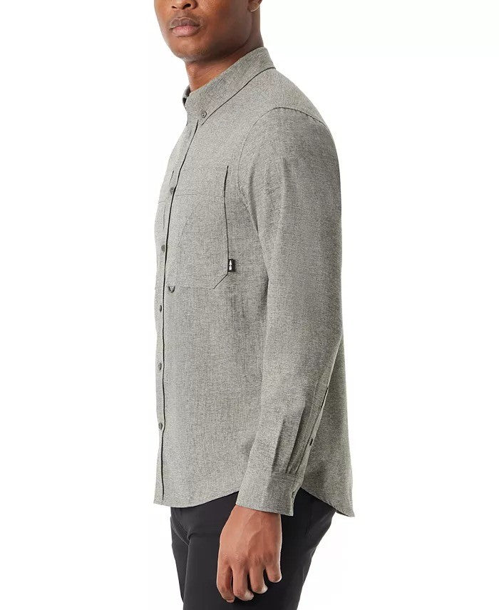 Translation missing: en.Bass Outdoor Flannel Shirt Men's Medium Deep Depths Green Classic Fit Heathered