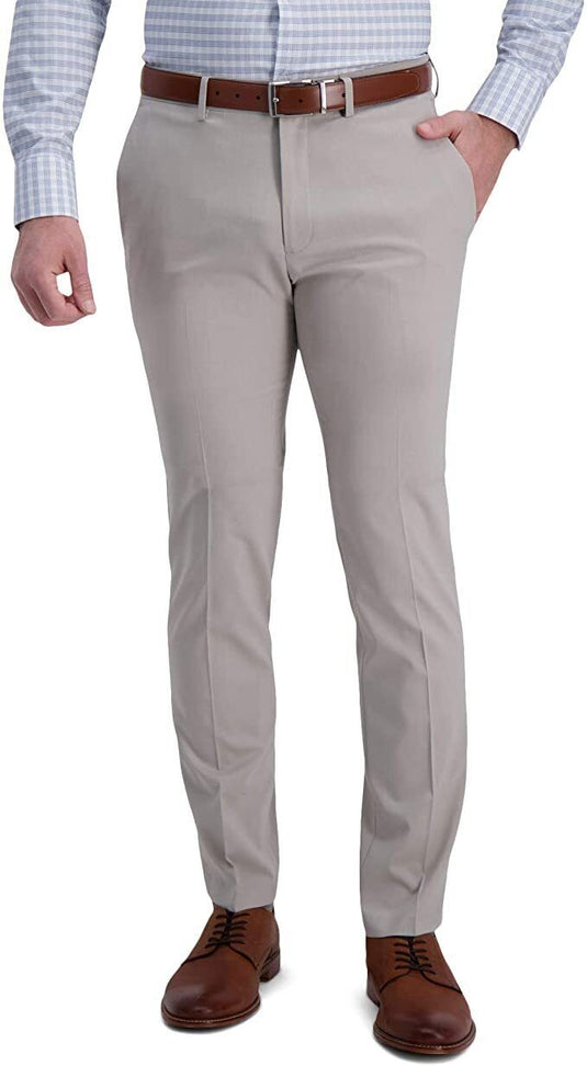 Translation missing: en.Kenneth Cole Reaction Men's Slim-Fit Stretch Heather Glen Plaid Pants Stone-3332