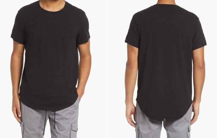Translation missing: en.Kuwalla Men's Slub Hi Lo T-Shirt in Black-Size Small