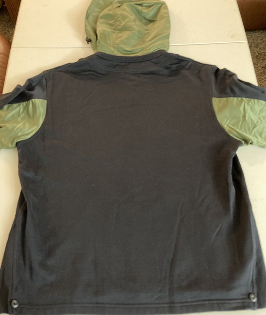 Translation missing: en.Zucca Men's 14 COTTON HOODED SWEATSHIRT Navy/Green-Medium