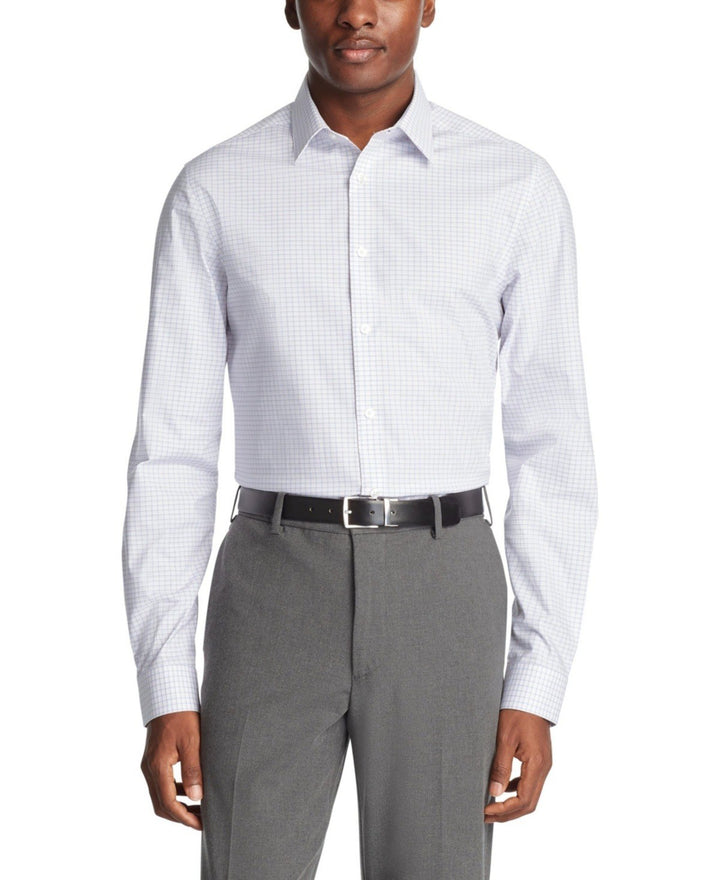 Translation missing: en.Calvin Klein Steel+, Dress Shirt Men's 16.5 32/33 Blue Multi Slim Fit Stretch