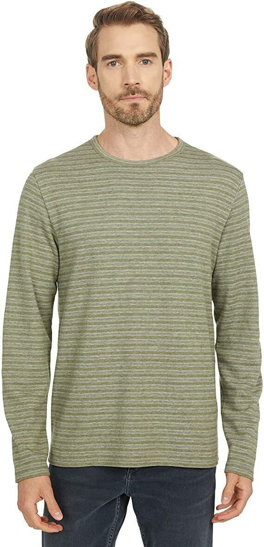 Translation missing: en.Vince Men's Feeder Stripe L/S Crew Neck Shirt H Echo Park/Dk Arrowhead-2XL