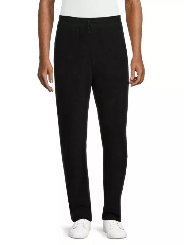 Translation missing: en.Karl Lagerfield Men's Fleece Button Detailed Track Pants, Black-Large