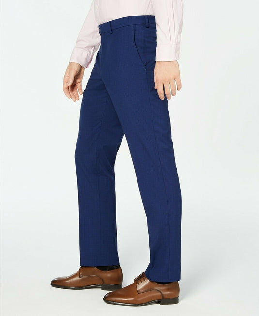 Translation missing: en.Vince Camuto Mens Slim-Fit Stretch Wrinkle-Resistant Suit Pants Blue Check-40/32