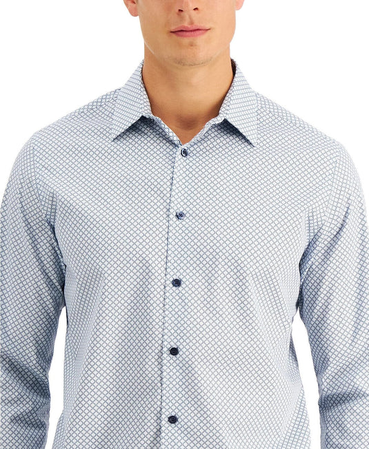 Translation missing: en.Tasso Elba Men's Cotton Rho Medallion Shirt Blue Combo-Size Small