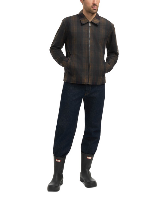Translation missing: en.Hunter Men's Foster Wax Trucker Jacket Size Large Brown Plaid Cotton Water Repel