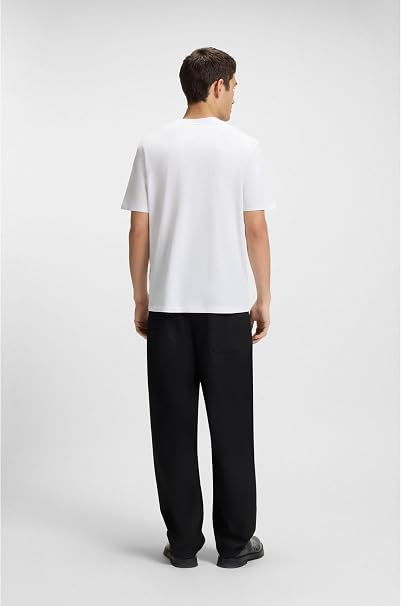 Translation missing: en.Hugo Boss Mens Dobero Short Sleeve Crewneck Dog Fangs Graphic T-Shirt White-Smal