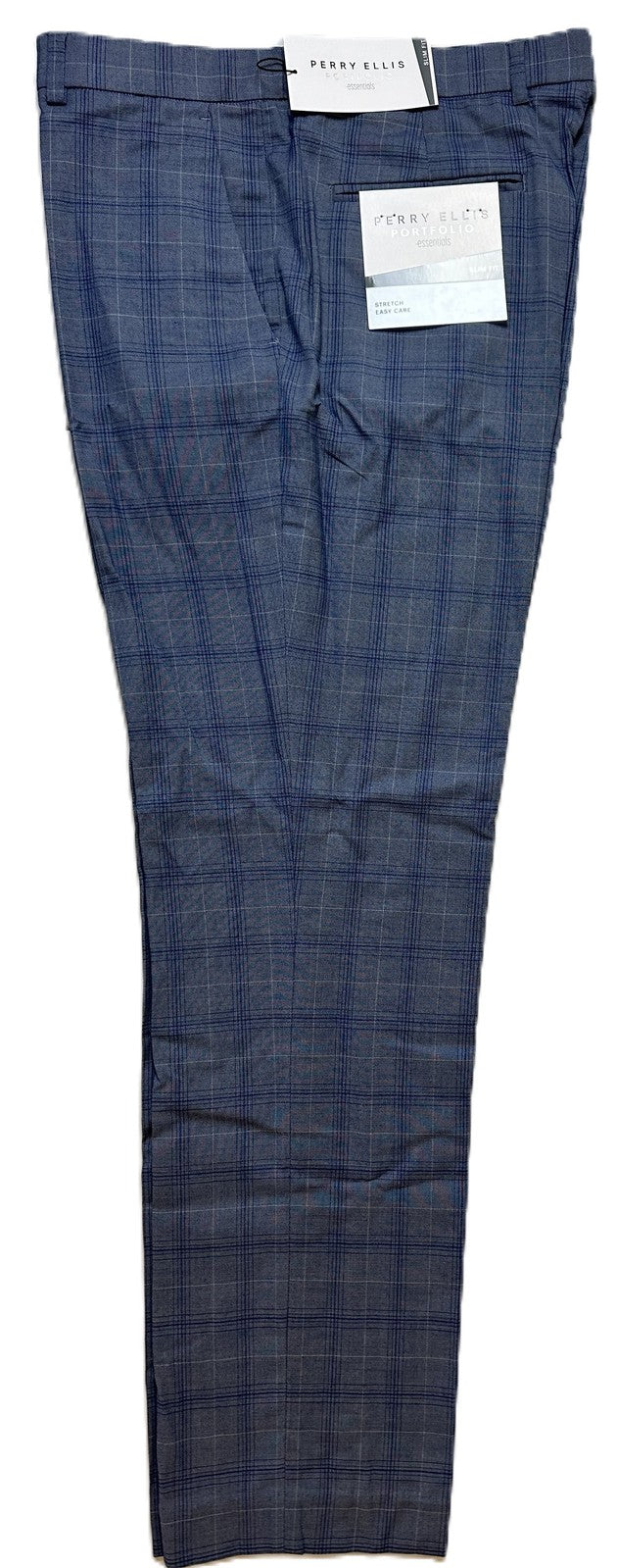Translation missing: en.Perry Ellis Men's Slim-Fit Flat Front Dress Pants Hazy Blue-30x32