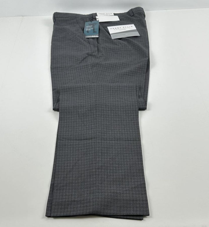 Translation missing: en.Perry Ellis Portfolio Essentials Men's Slim-Fit Stretch Pants - Charcoal-30x32