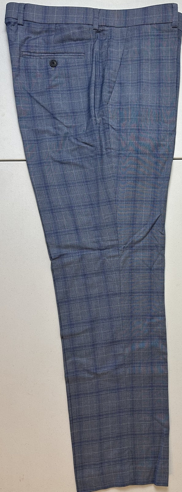Translation missing: en.Perry Ellis Men's Slim-Fit Flat Front Dress Pants Hazy Blue-30x32
