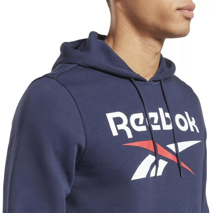 Translation missing: en.Reebok Hoodie Vector Navy Size 2XL Men's Big Stacked Logo Fleece Classic Fit